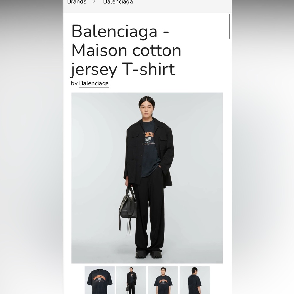 Balenciaga maison cotton jersey t shirt men’s XS